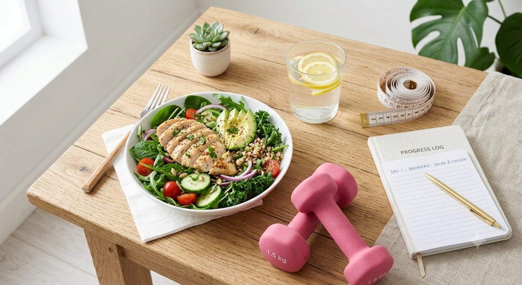 Healthy foods and fitness essentials for natural weight loss and a healthy lifestyle